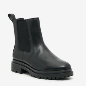 Ralph Lauren Corrine Chelsea Ankle Boots Black Leather 8 New